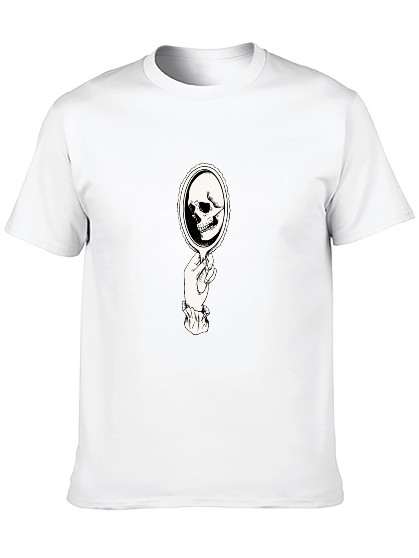 Skull Mirror Graphic Tee - Black