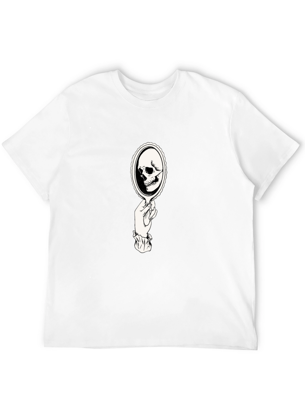 Skull Mirror Graphic Tee - Black