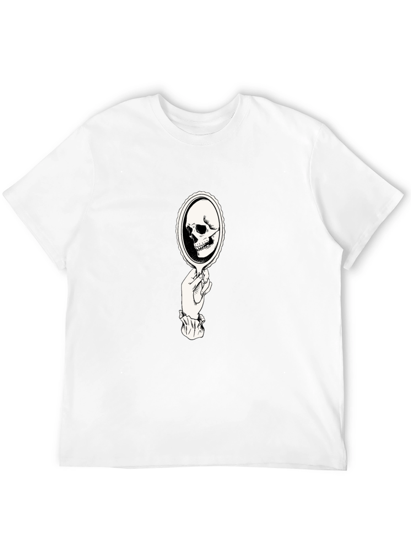 Skull Mirror Graphic Tee - Black