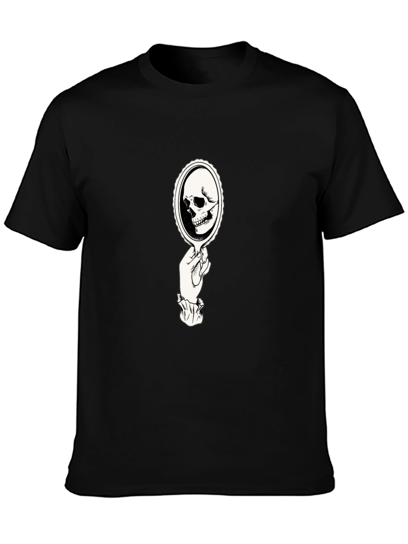 Skull Mirror Graphic Tee - Black