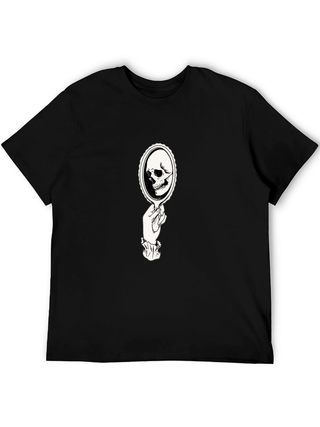 Skull Mirror Graphic Tee - Black