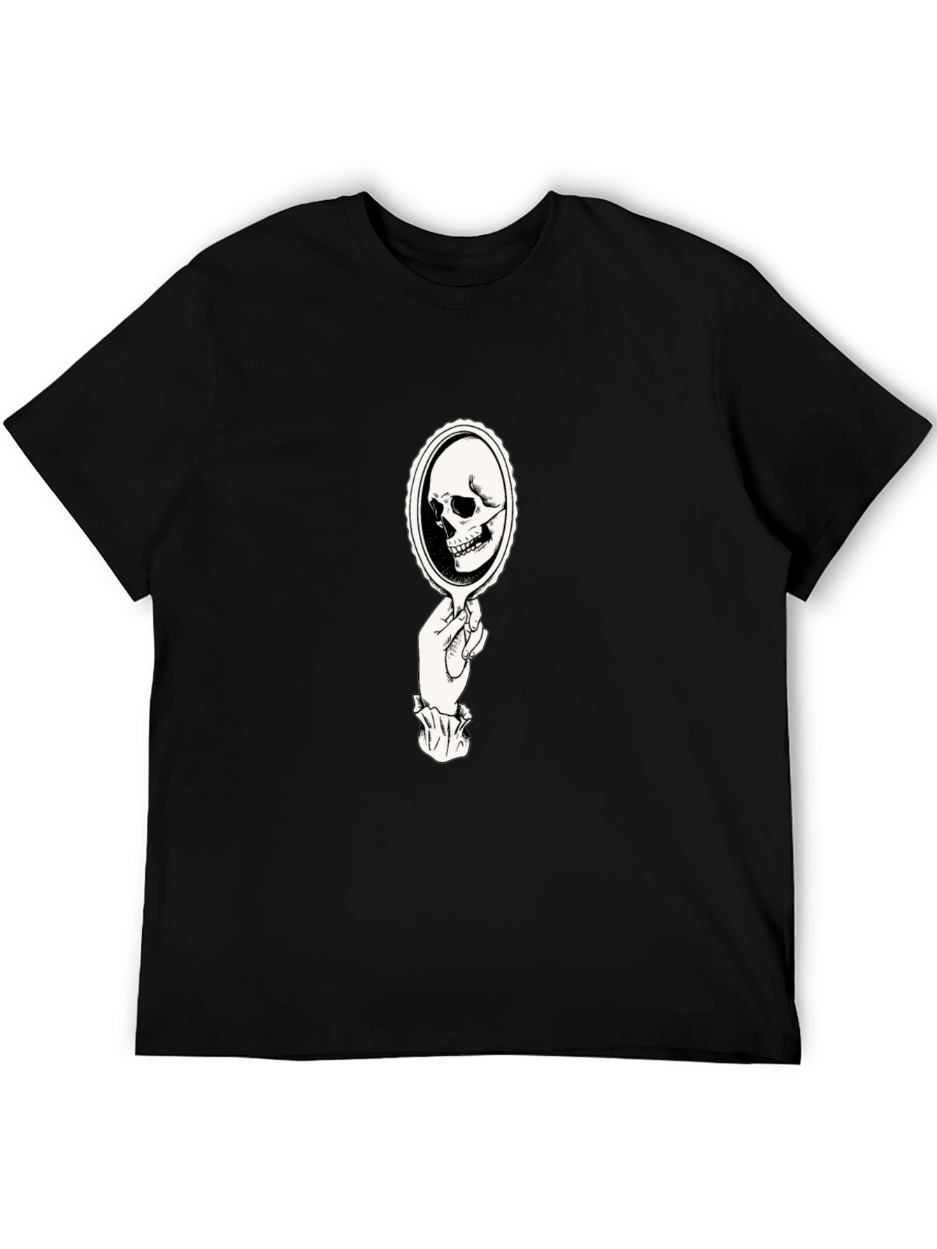 Skull Mirror Graphic Tee - Black