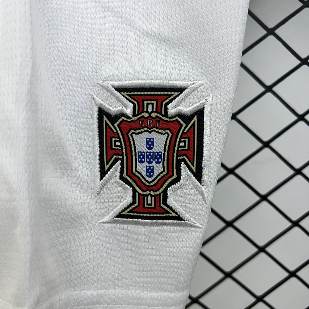 Kid's Portugal Away Long Sleeve Jersey+Shorts 2025