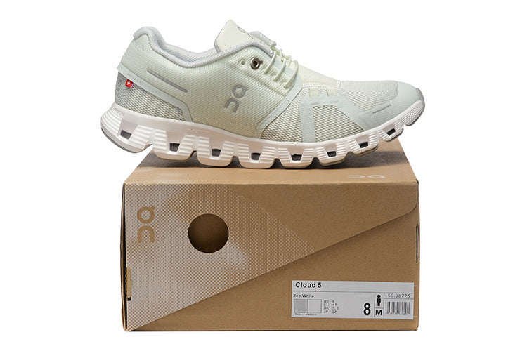 On Cloud 5 Running Pearl White Running Shoes