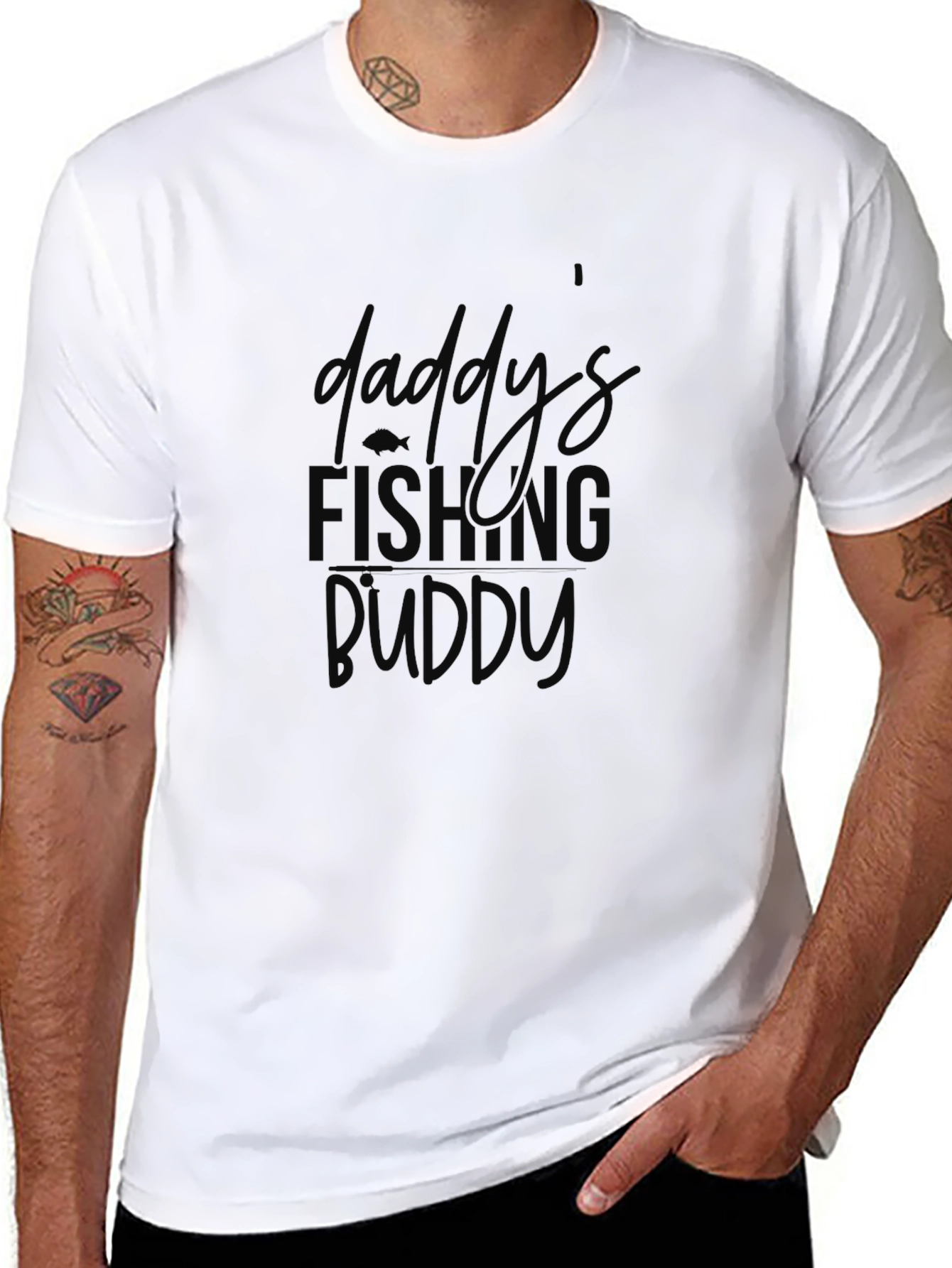 Daddys Fishing Buddy Black T-Shirt