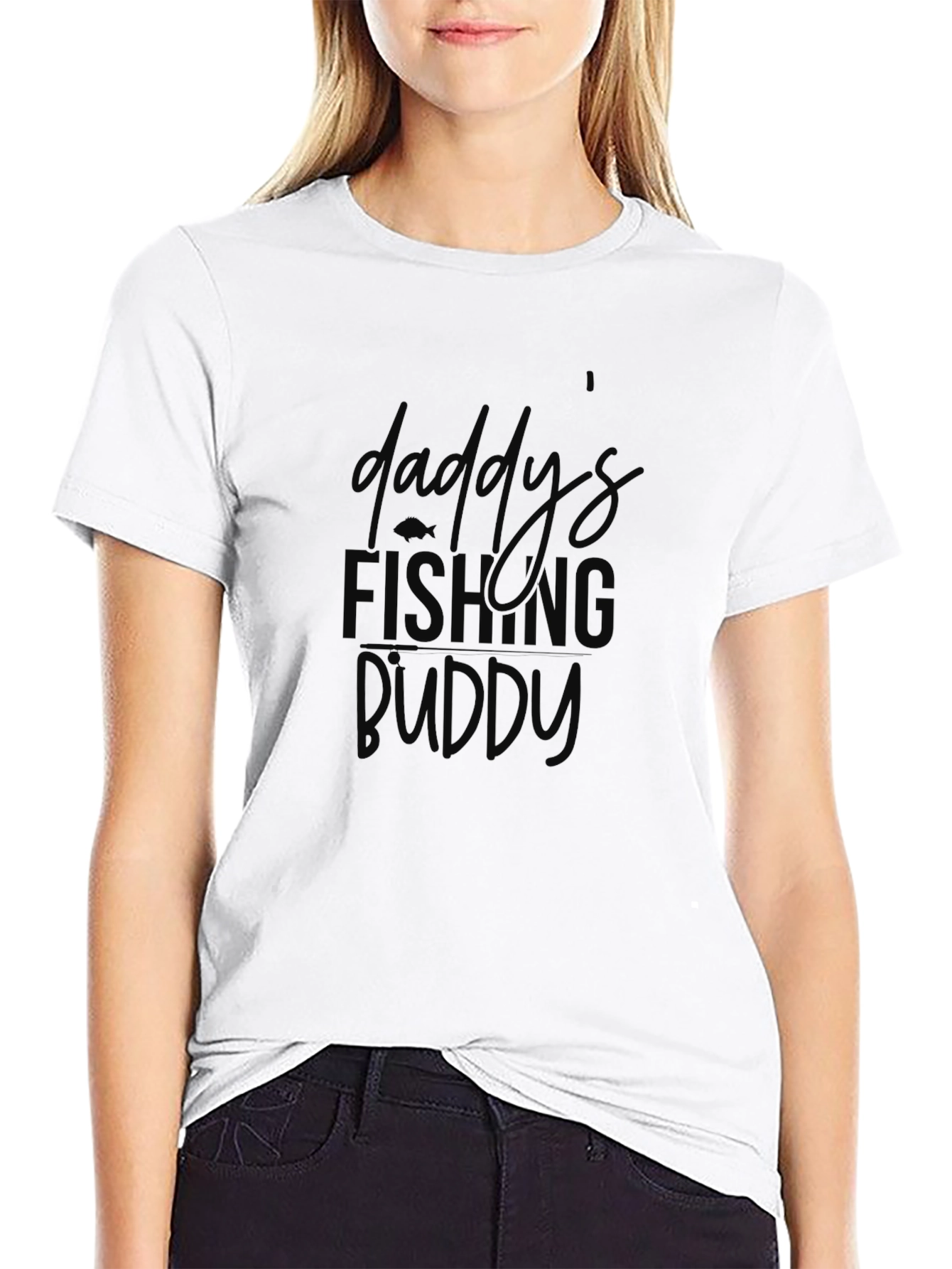 Daddys Fishing Buddy Black T-Shirt