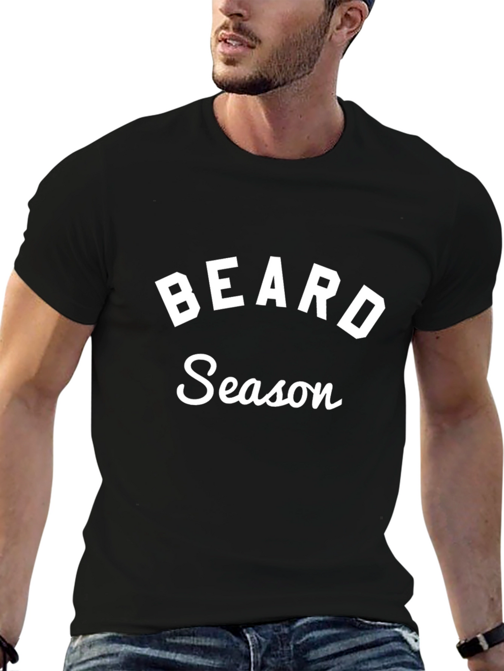 Beard Season T-Shirt - Black Crew Neck