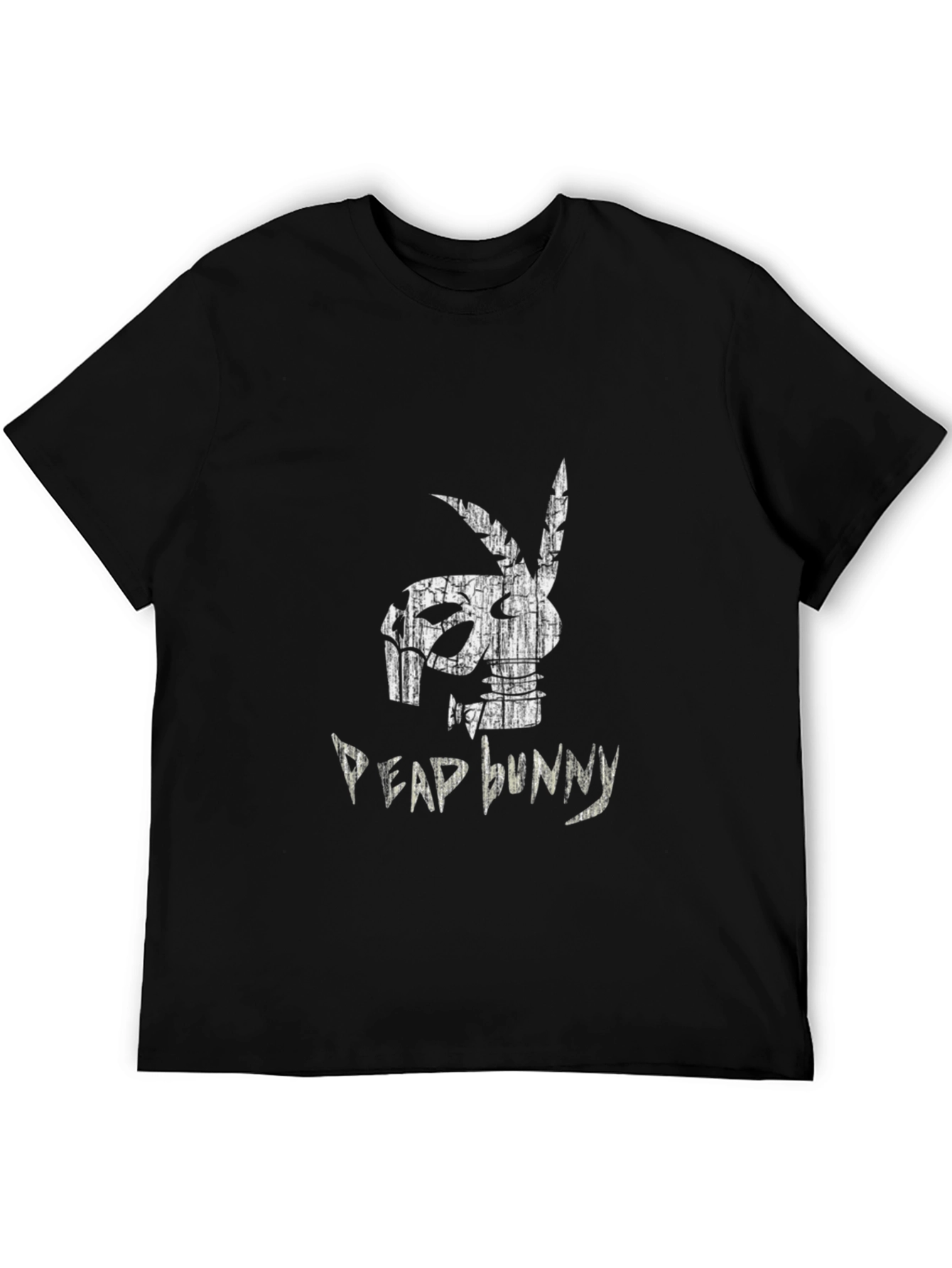 Distressed Dead Bunny Graphic Black T-Shirt
