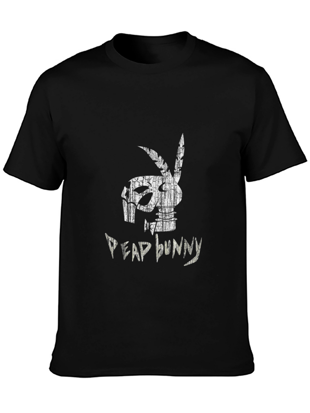 Distressed Dead Bunny Graphic Black T-Shirt
