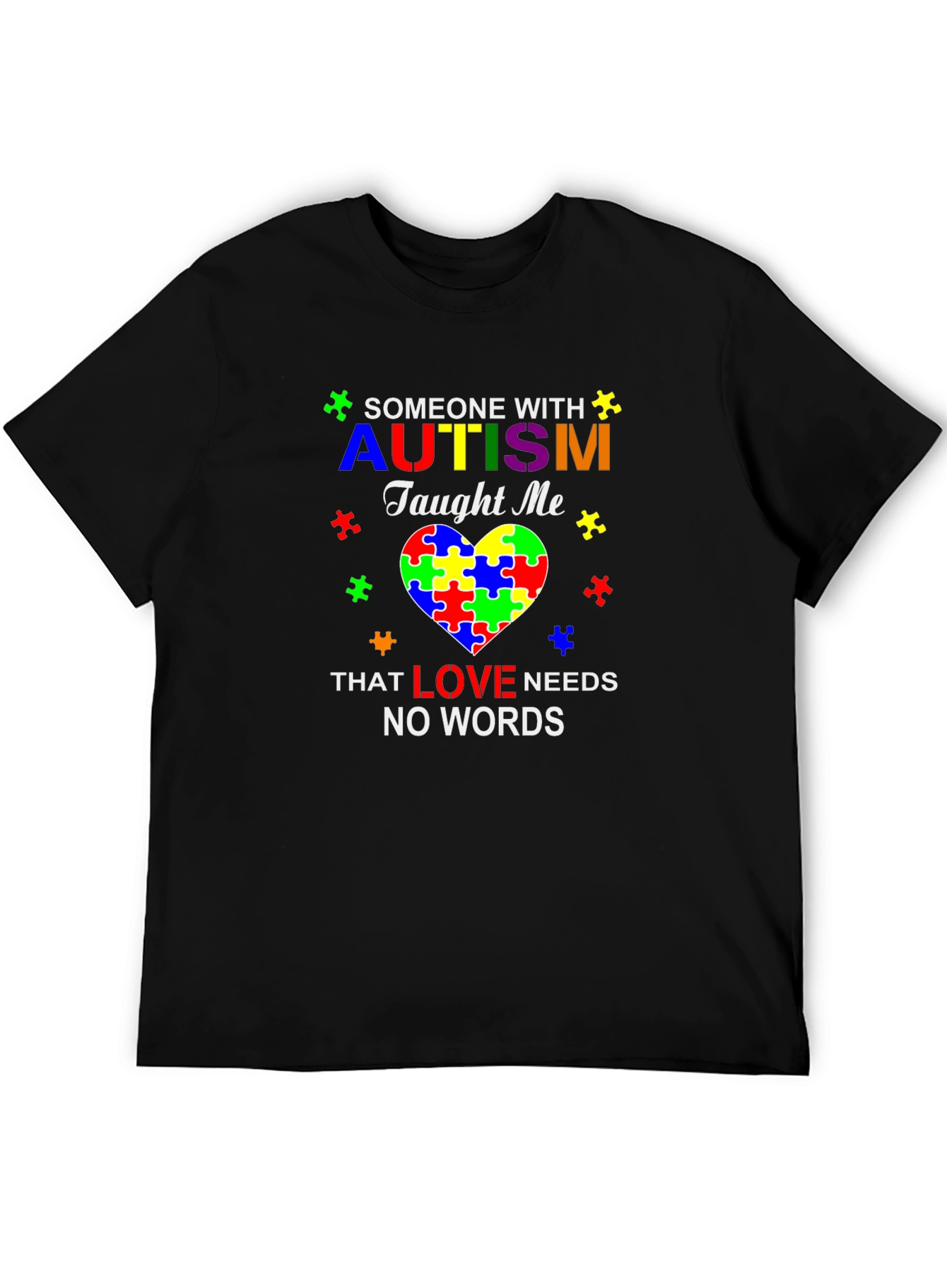 Autism Awareness T-Shirt: Love Needs No Words Puzzle Piece