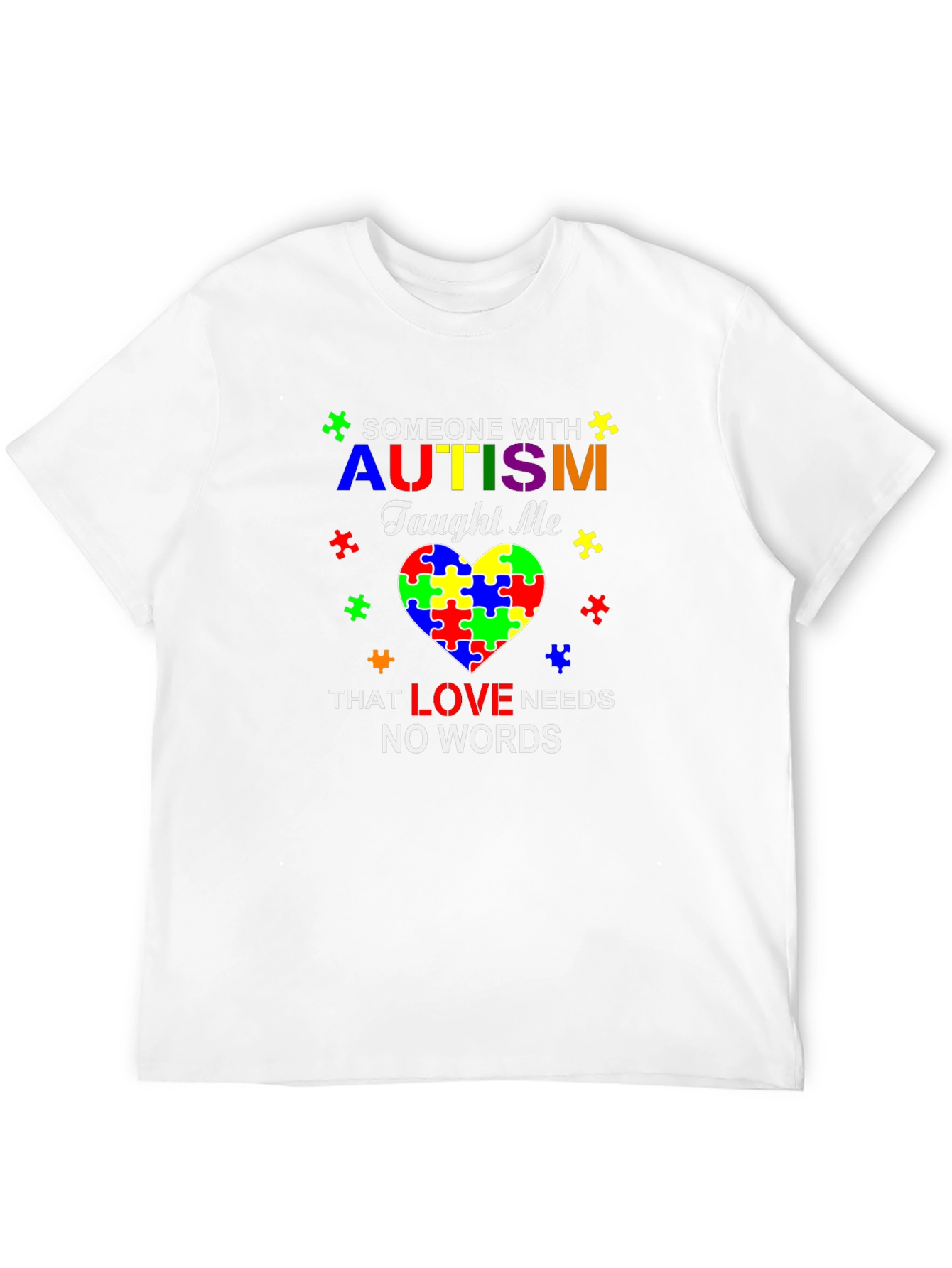 Autism Awareness T-Shirt: Love Needs No Words Puzzle Piece