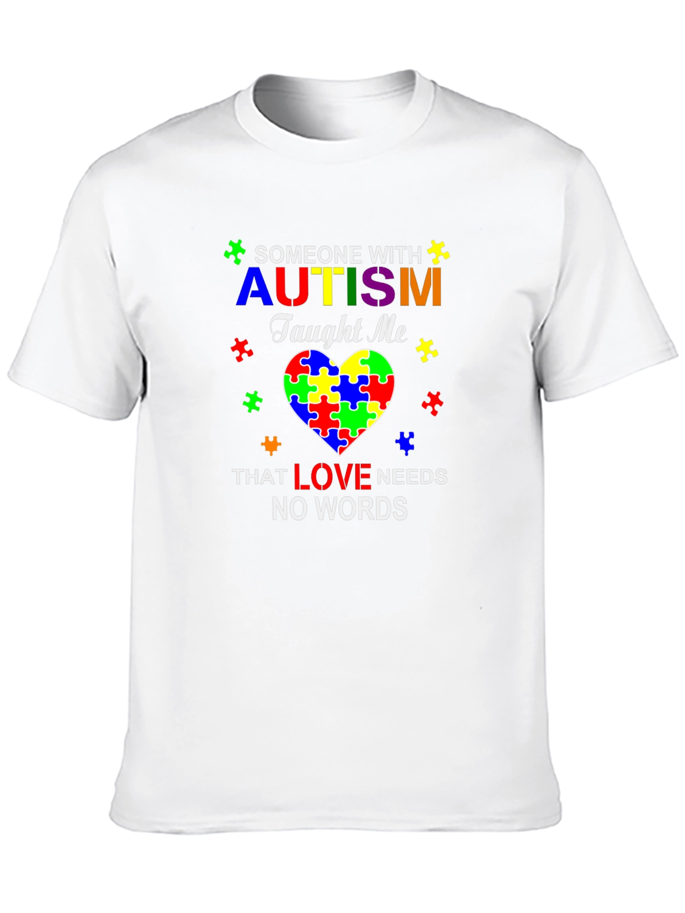 Autism Awareness T-Shirt: Love Needs No Words Puzzle Piece