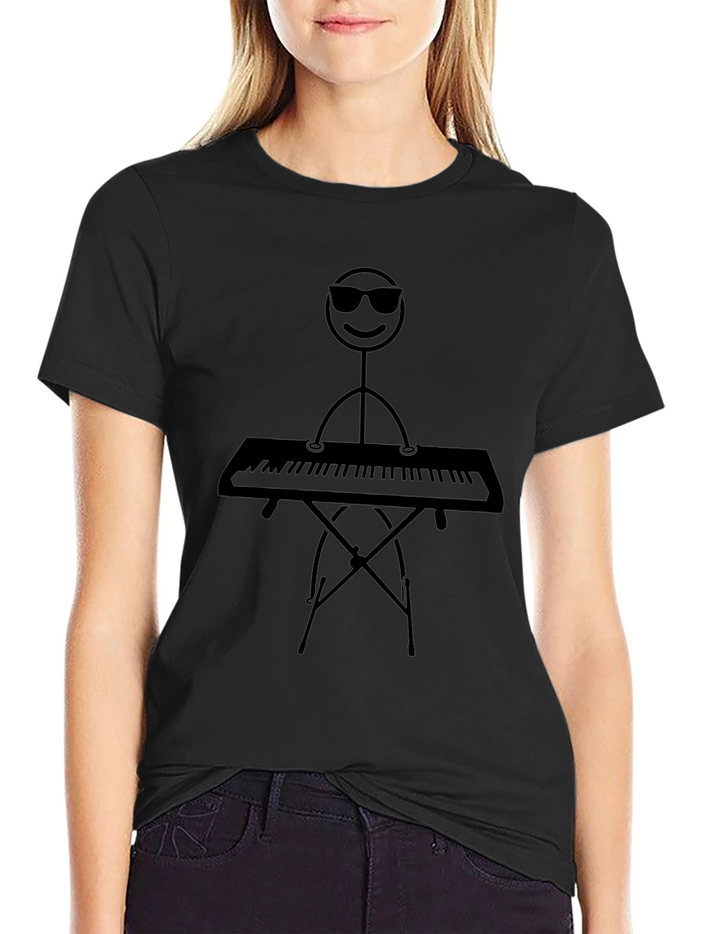 Cool Stick Figure Keyboardist Tee
