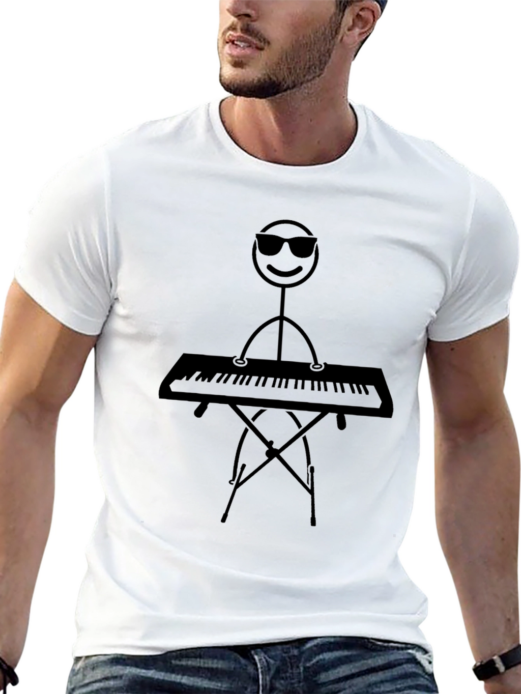Cool Stick Figure Keyboardist Tee