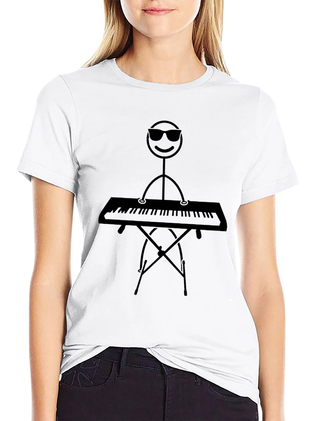 Cool Stick Figure Keyboardist Tee