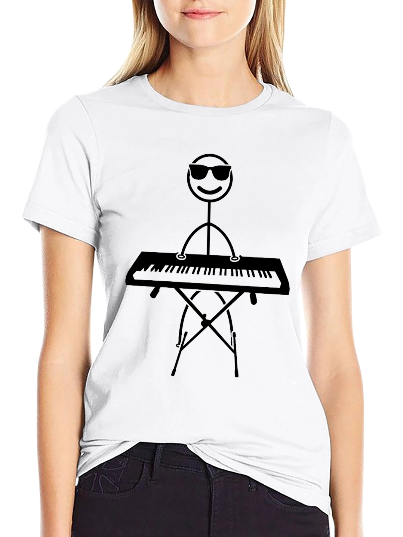 Cool Stick Figure Keyboardist Tee