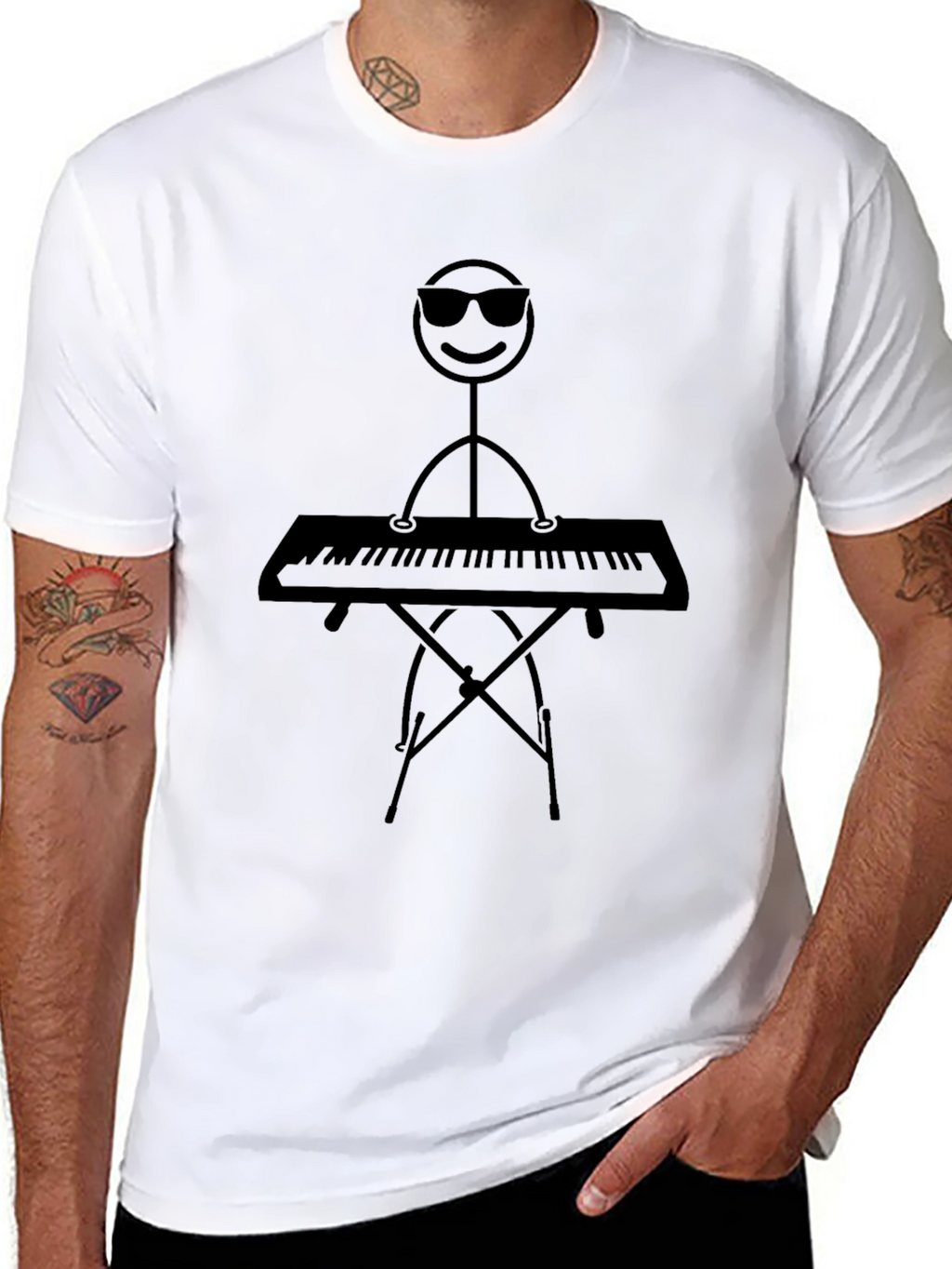 Cool Stick Figure Keyboardist Tee