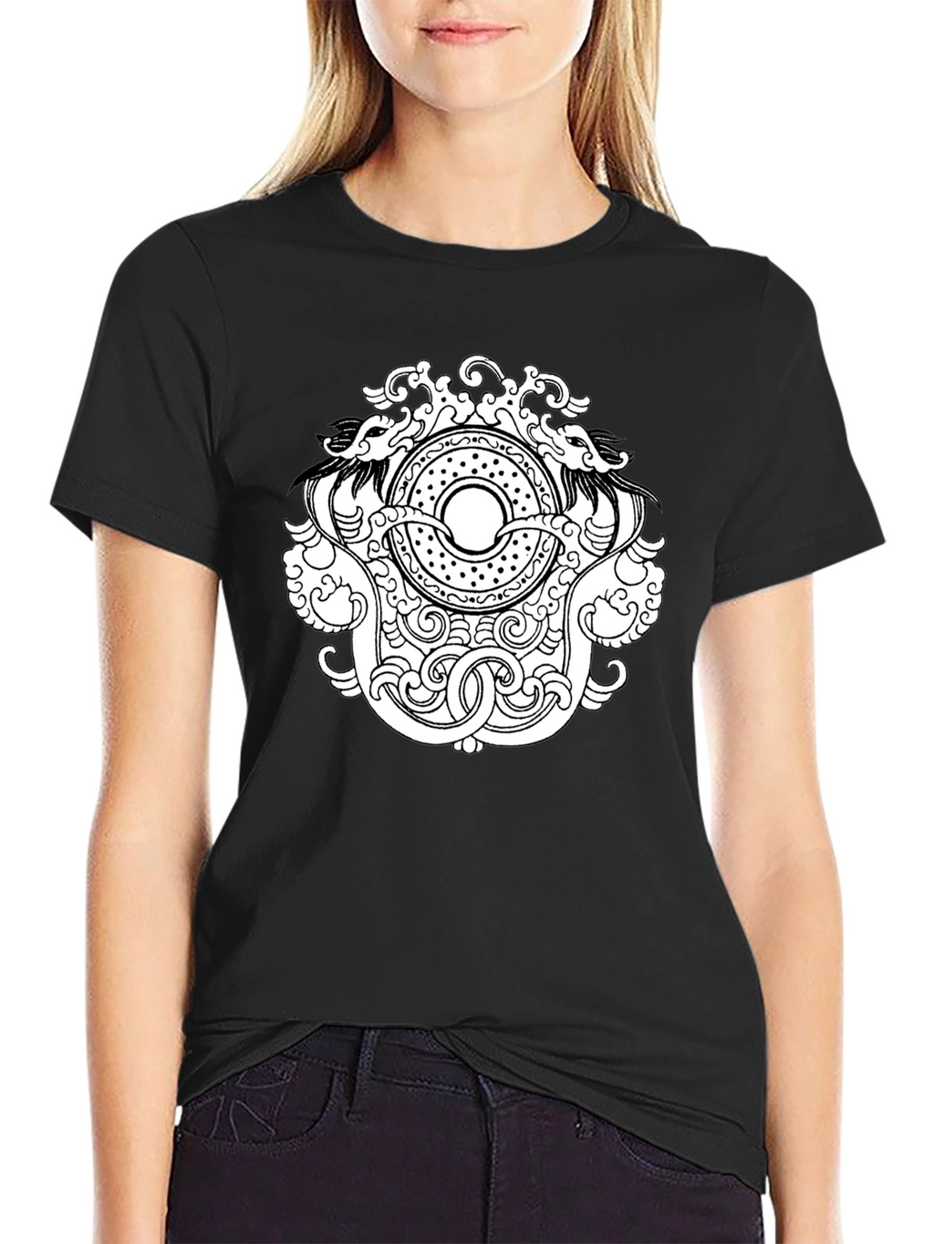 Dragon Circle Graphic Tee - Black