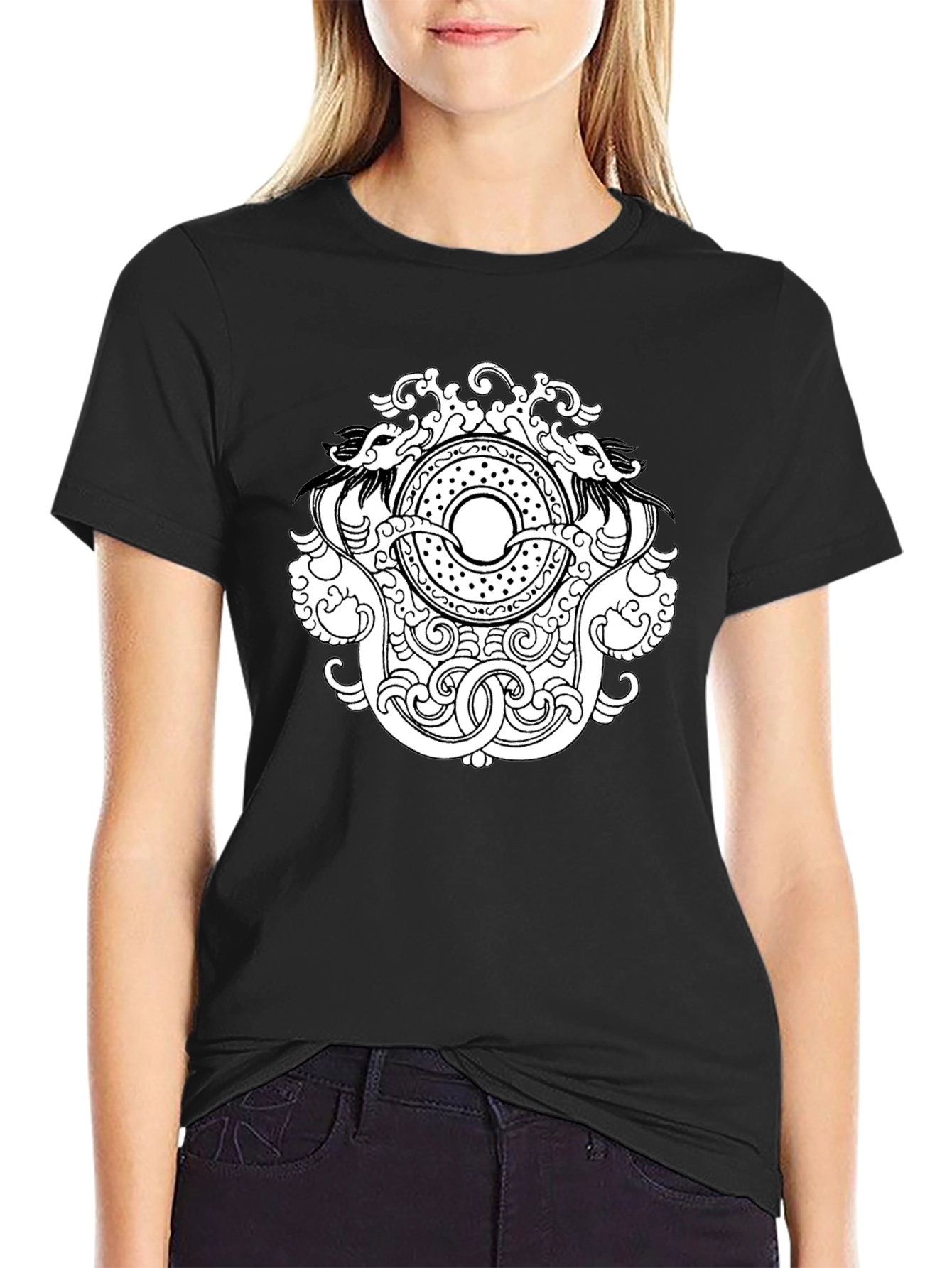Dragon Circle Graphic Tee - Black