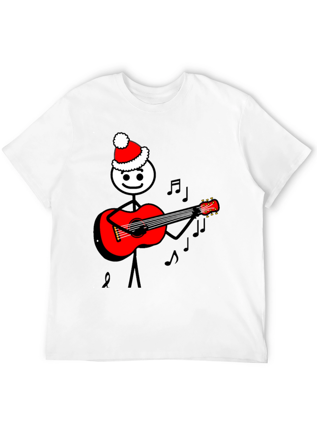 Christmas Stick Figure Guitarist T-Shirt