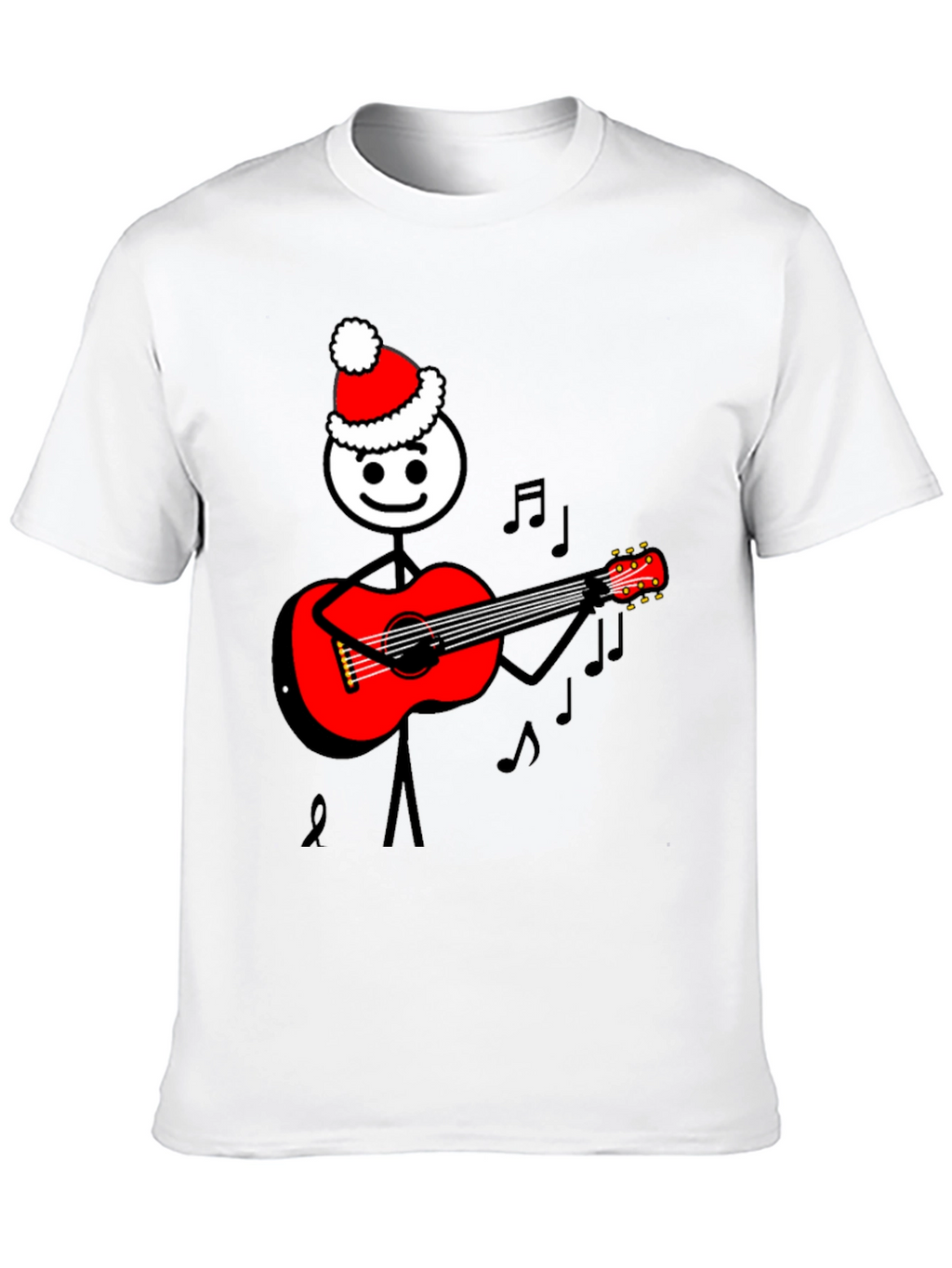 Christmas Stick Figure Guitarist T-Shirt
