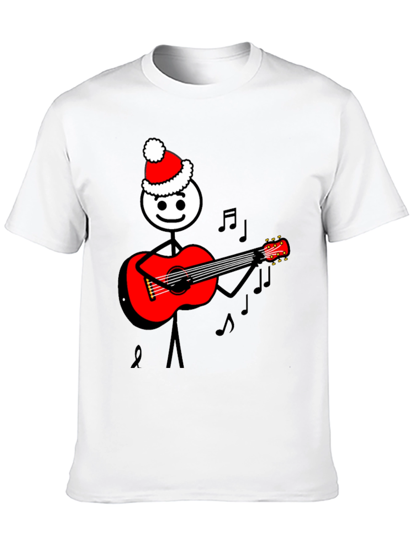 Christmas Stick Figure Guitarist T-Shirt