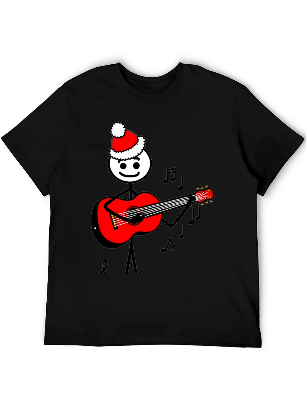 Christmas Stick Figure Guitarist T-Shirt