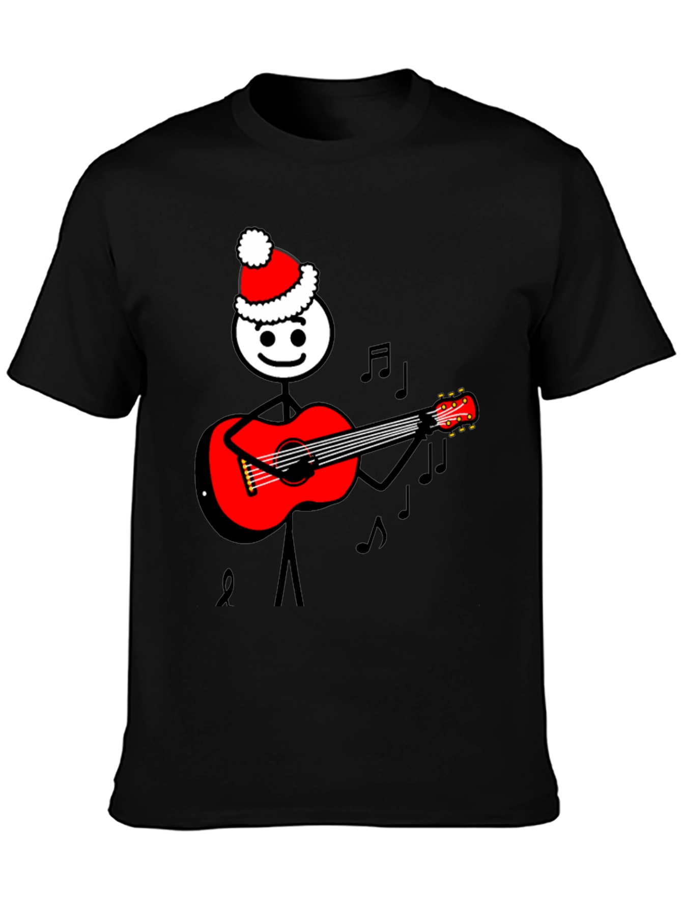 Christmas Stick Figure Guitarist T-Shirt