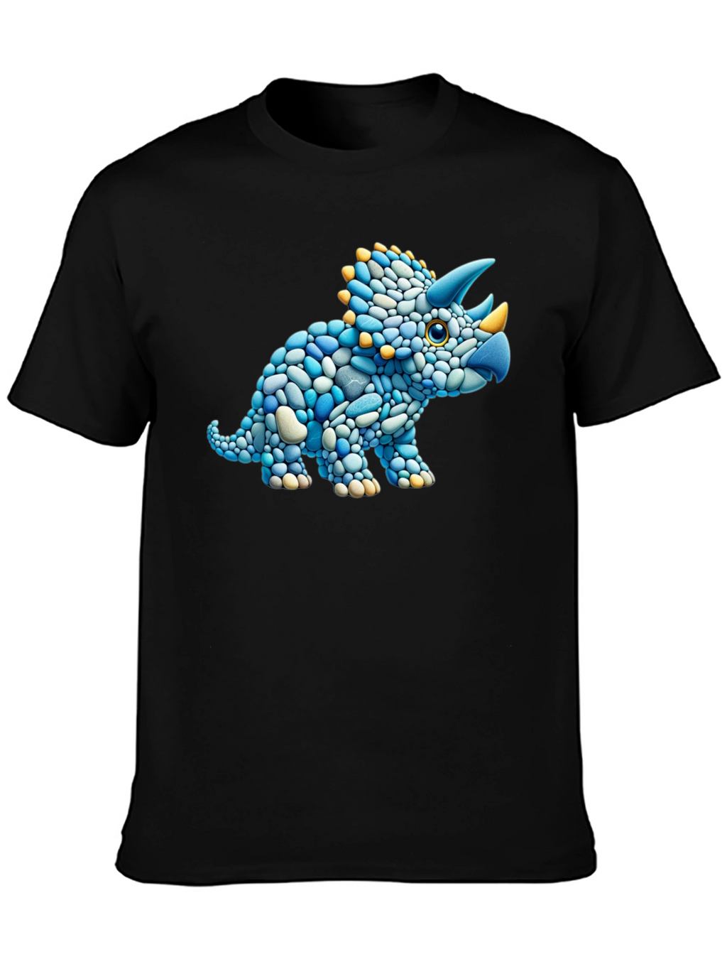 Dino Stone Art Graphic Tee - Black