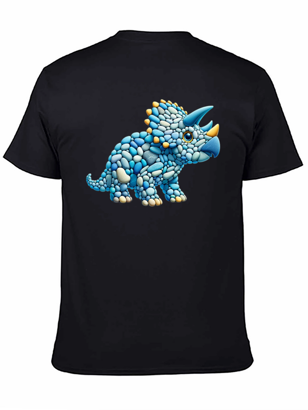 Dino Stone Art Graphic Tee - Black