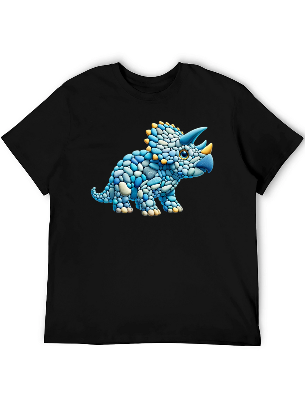 Dino Stone Art Graphic Tee - Black