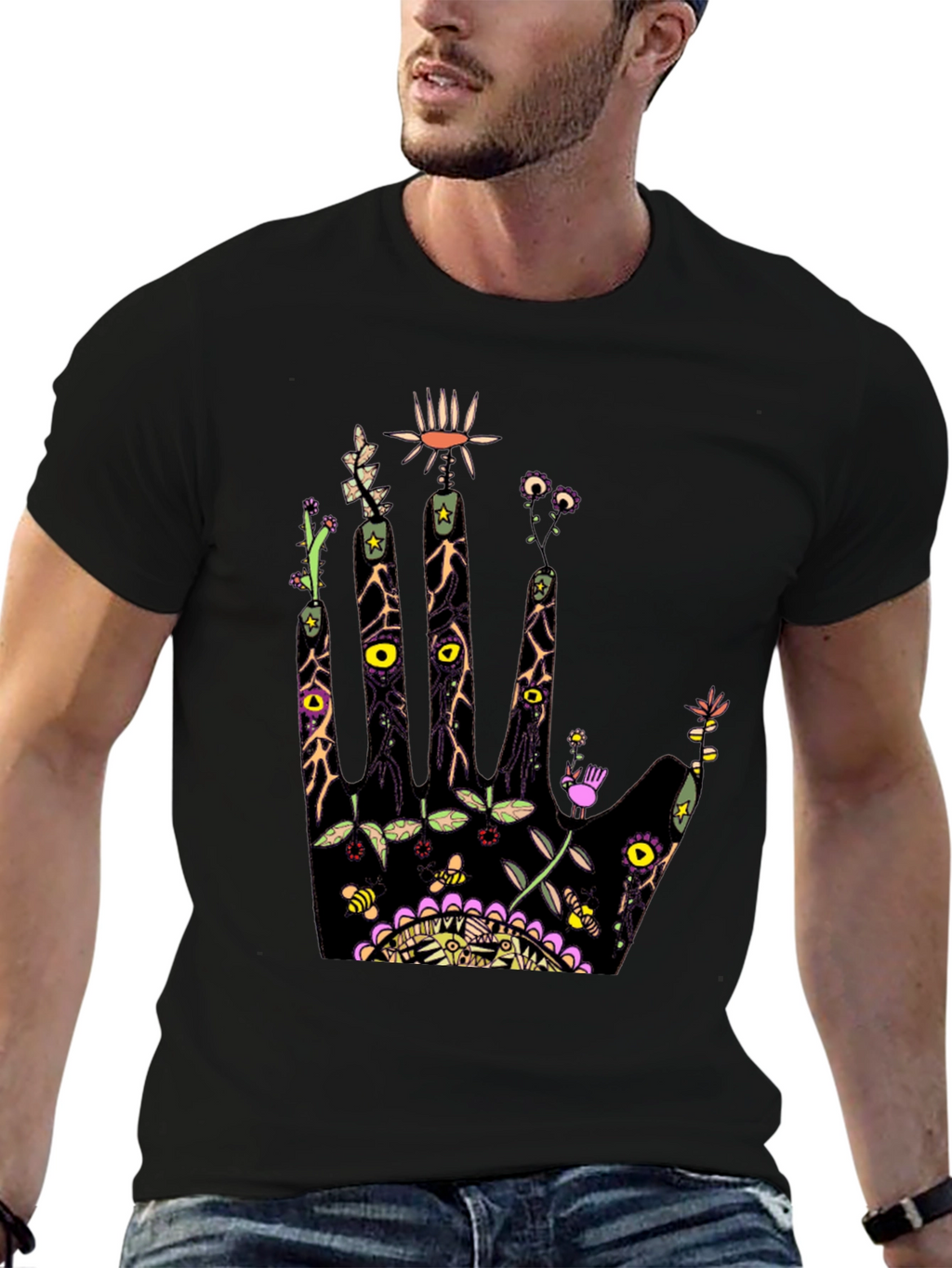 Abstract Floral Hand Print Tee