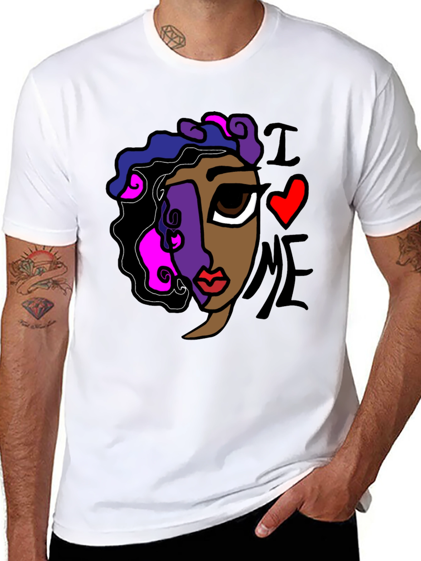 Abstract I Love Me Graphic Tee