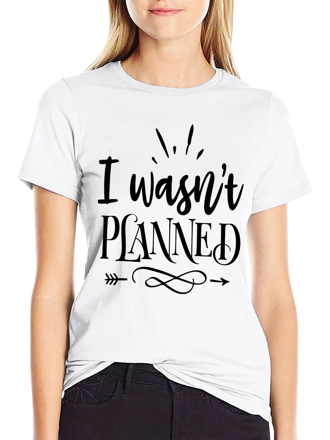 I Wasnt Planned Graphic Tee - Mens Black Cotton T-Shirt