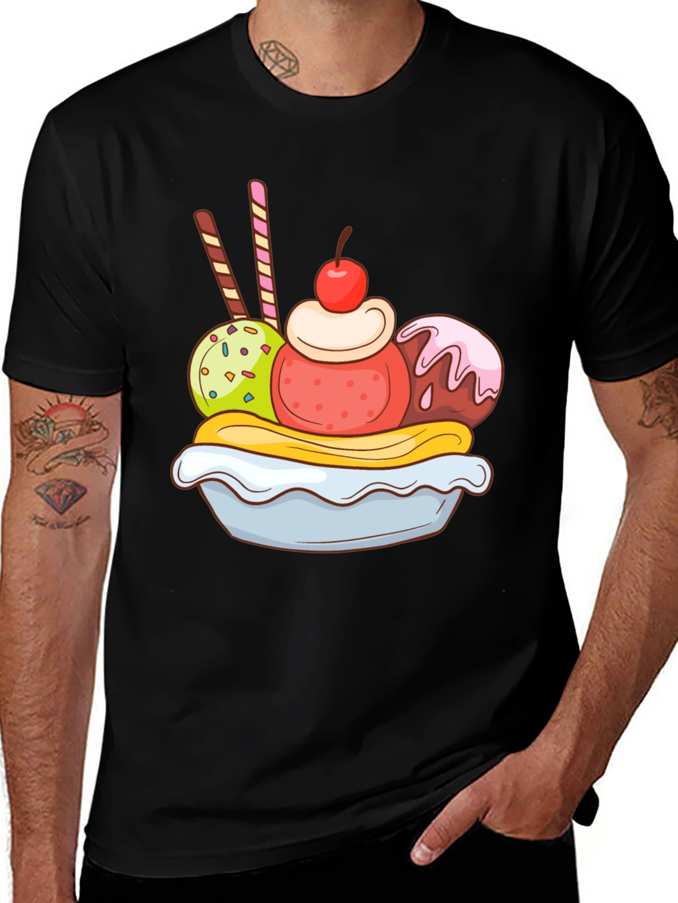 Banana Split Graphic Tee - Dessert Lover T-Shirt