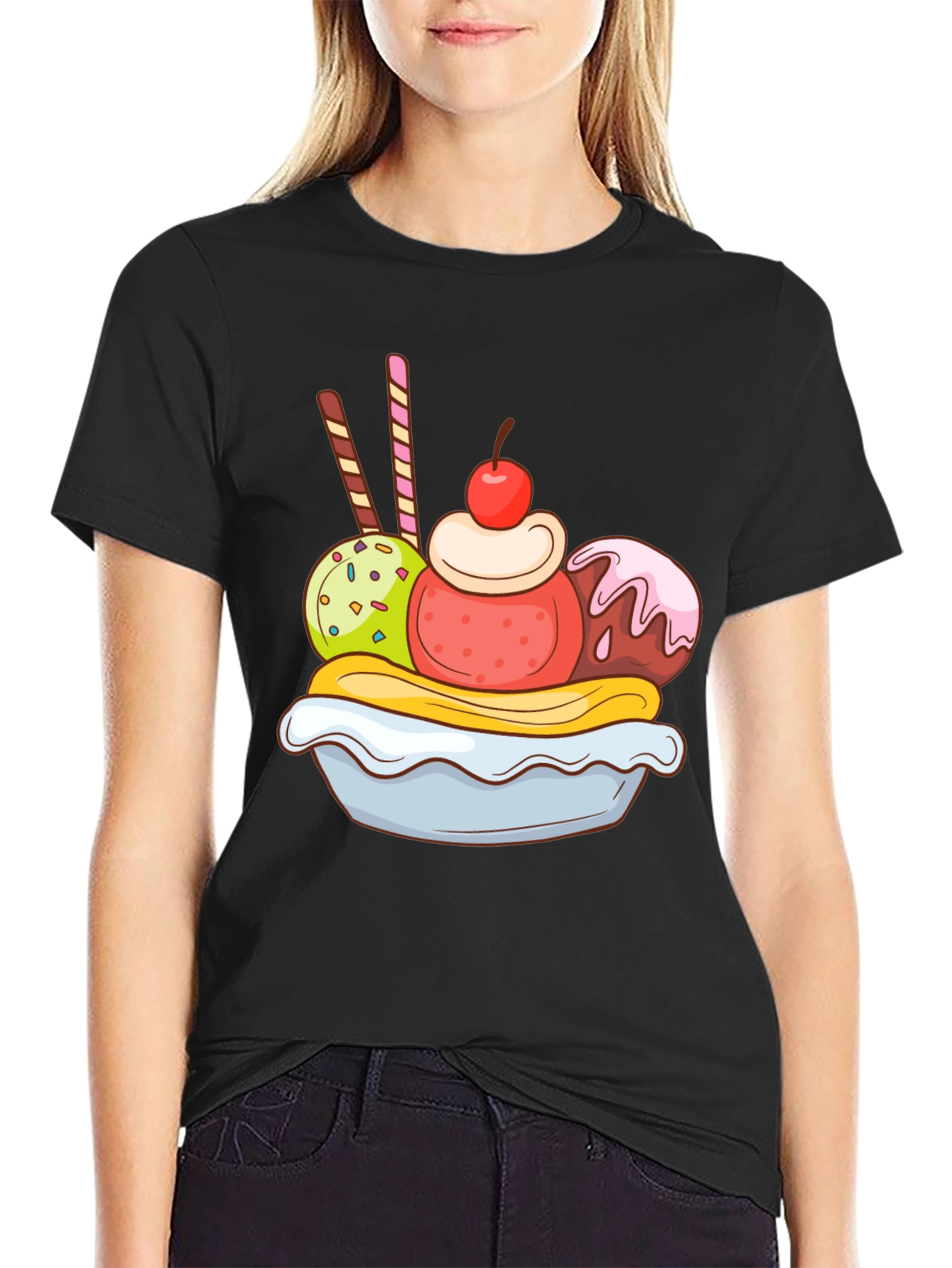 Banana Split Graphic Tee - Dessert Lover T-Shirt