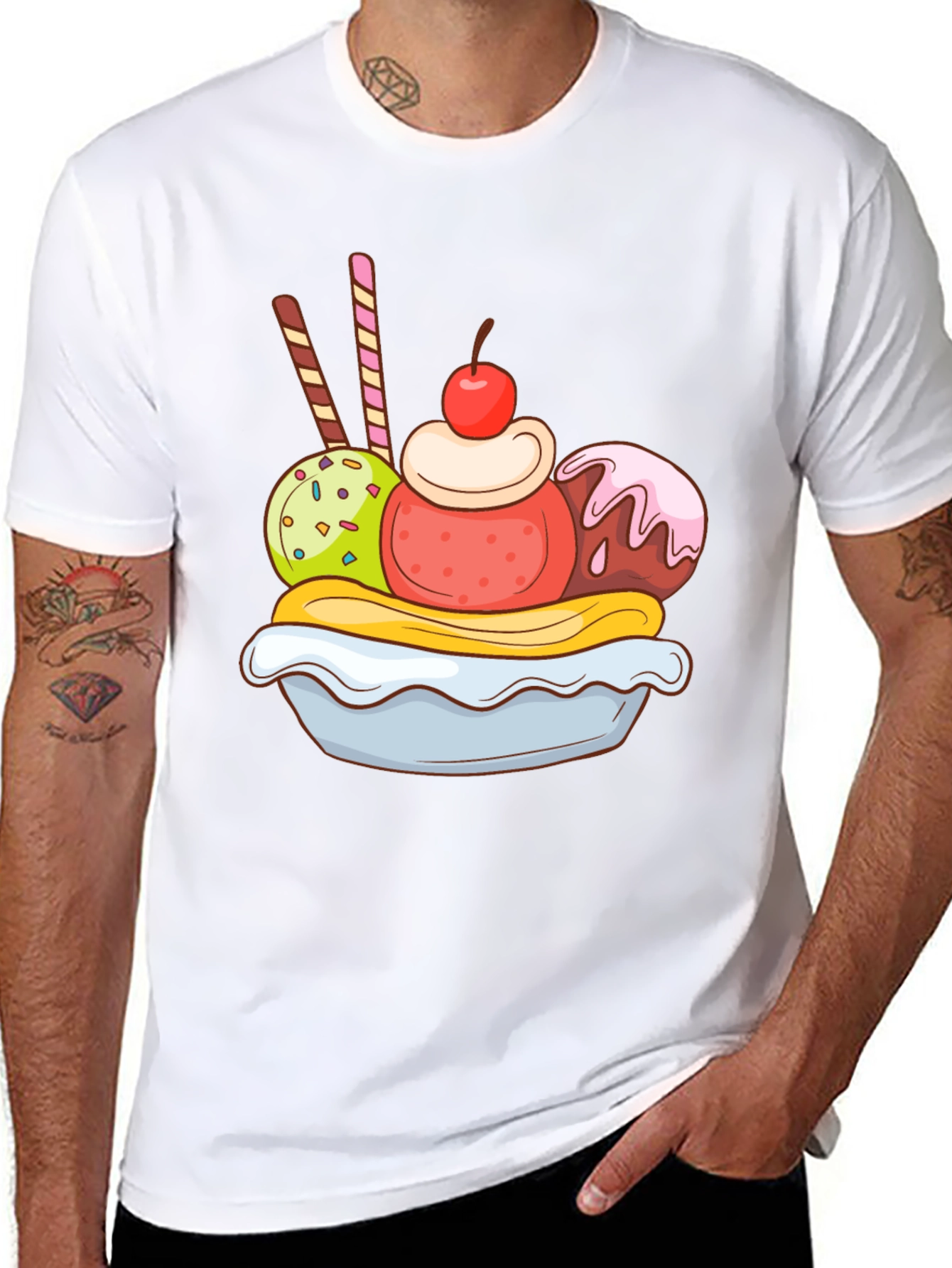 Banana Split Graphic Tee - Dessert Lover T-Shirt