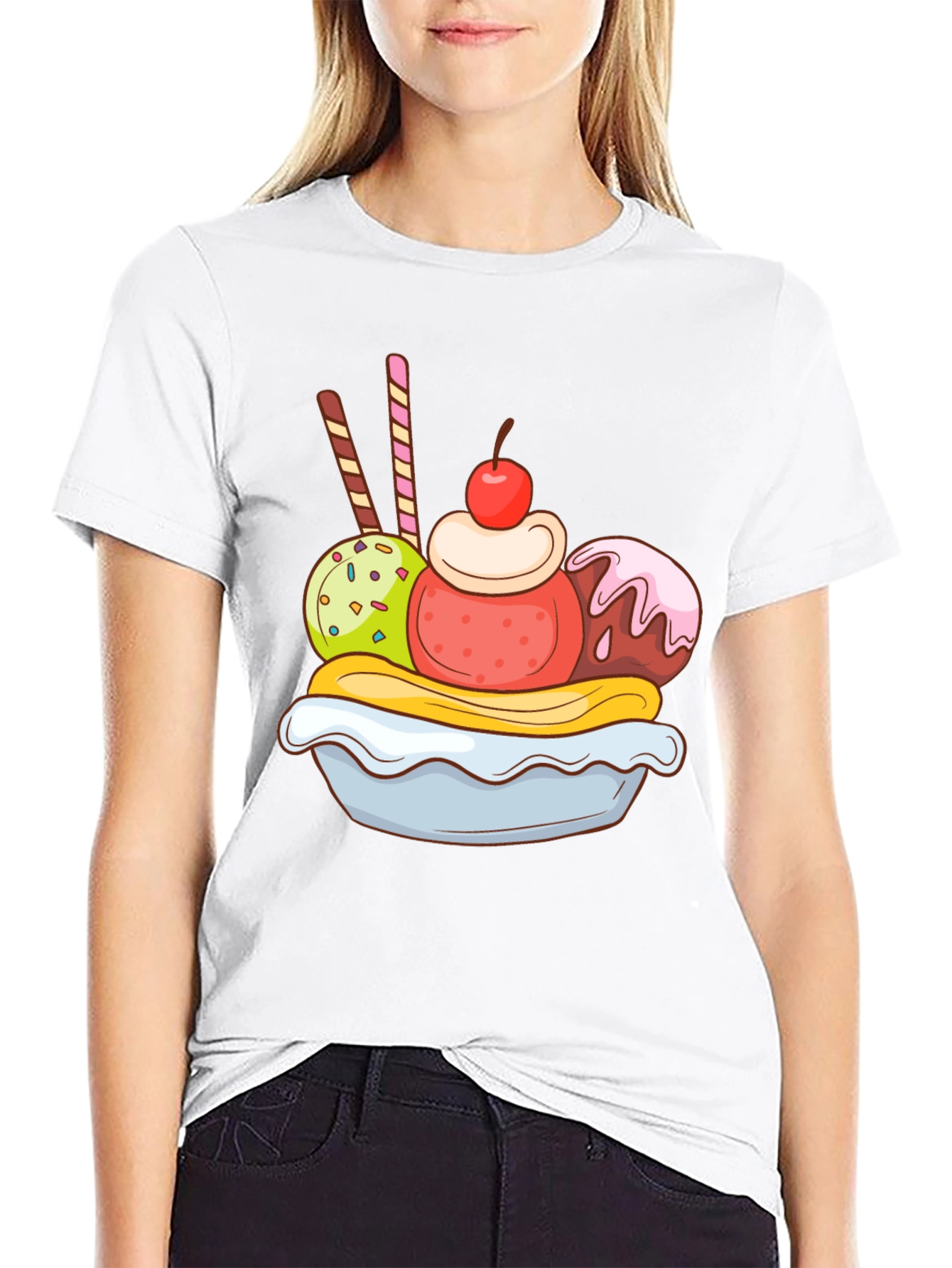 Banana Split Graphic Tee - Dessert Lover T-Shirt