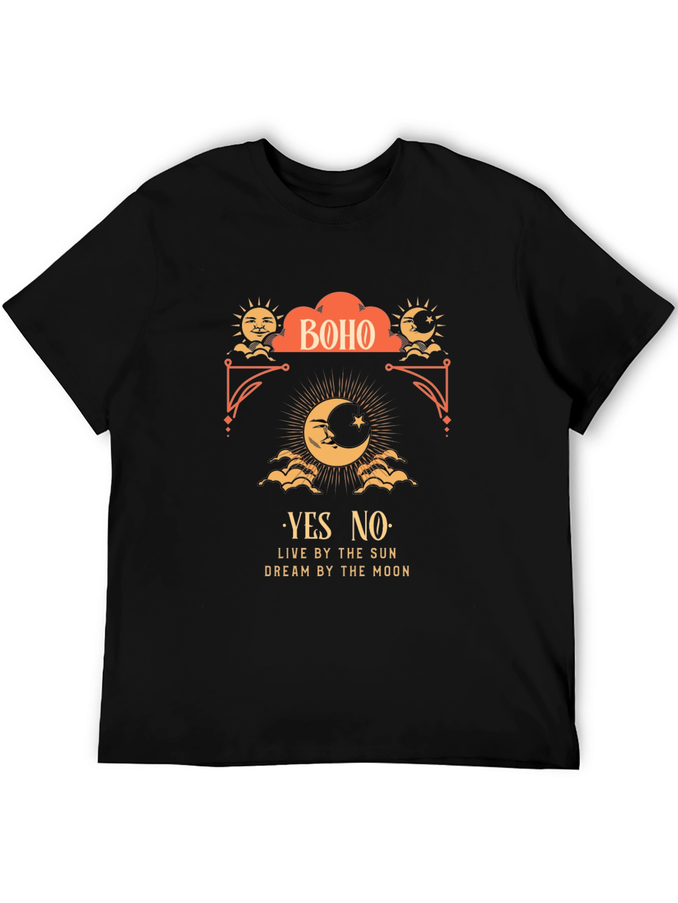 Boho Sun & Moon Graphic Tee - Live by the Sun Dream by the Moon