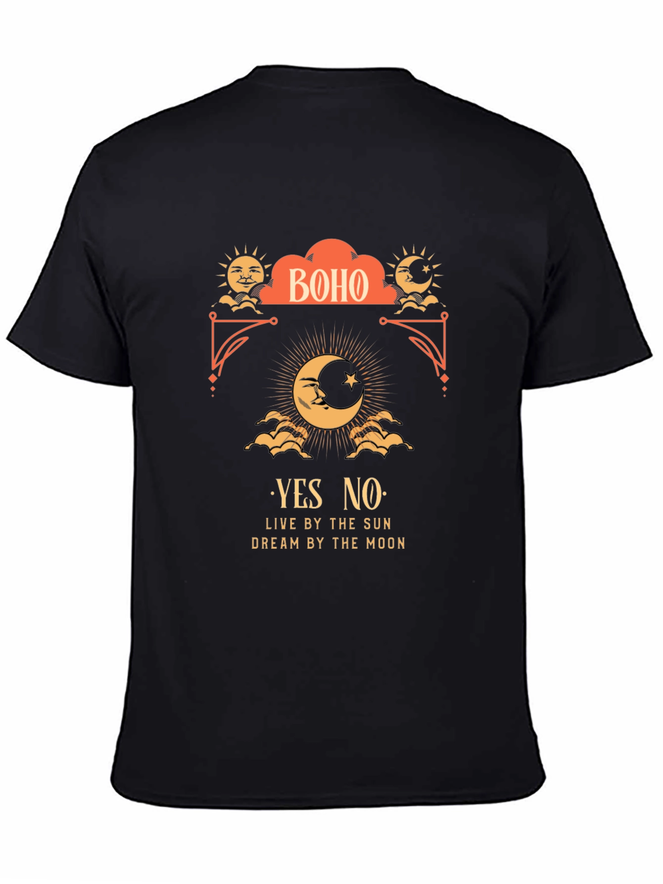 Boho Sun & Moon Graphic Tee - Live by the Sun Dream by the Moon