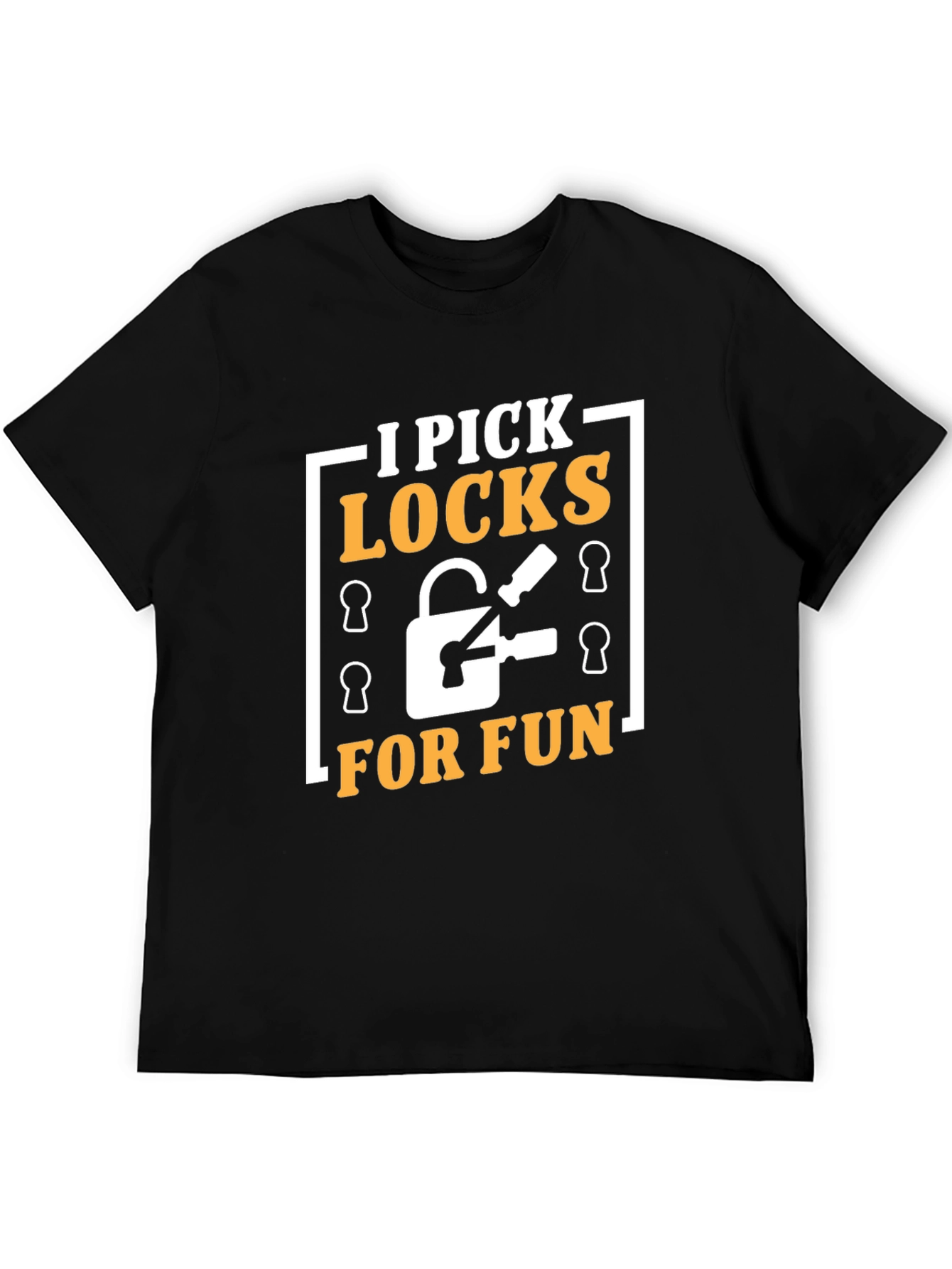 I Pick Locks For Fun Black Graphic Tee