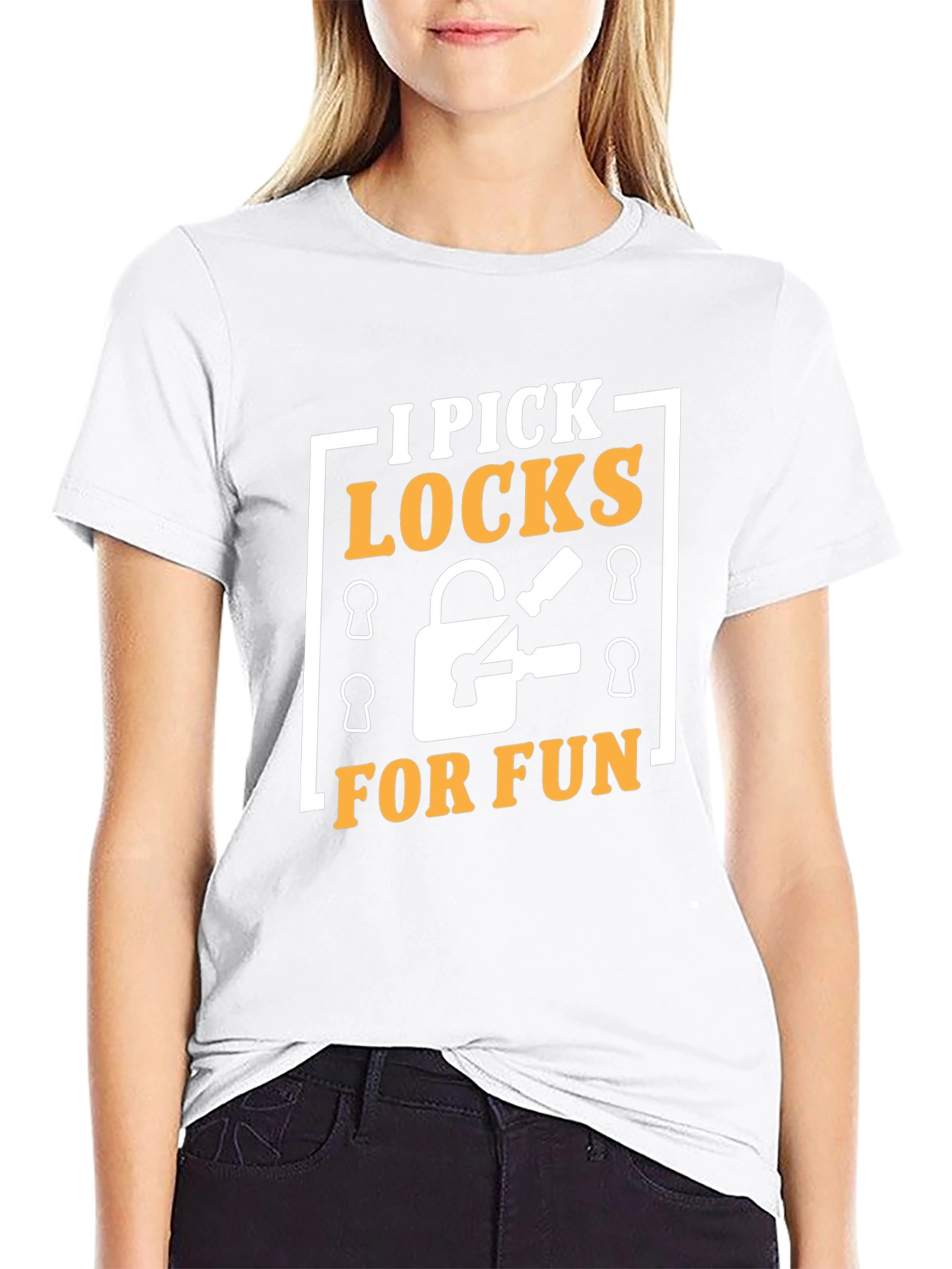 I Pick Locks For Fun Black Graphic Tee