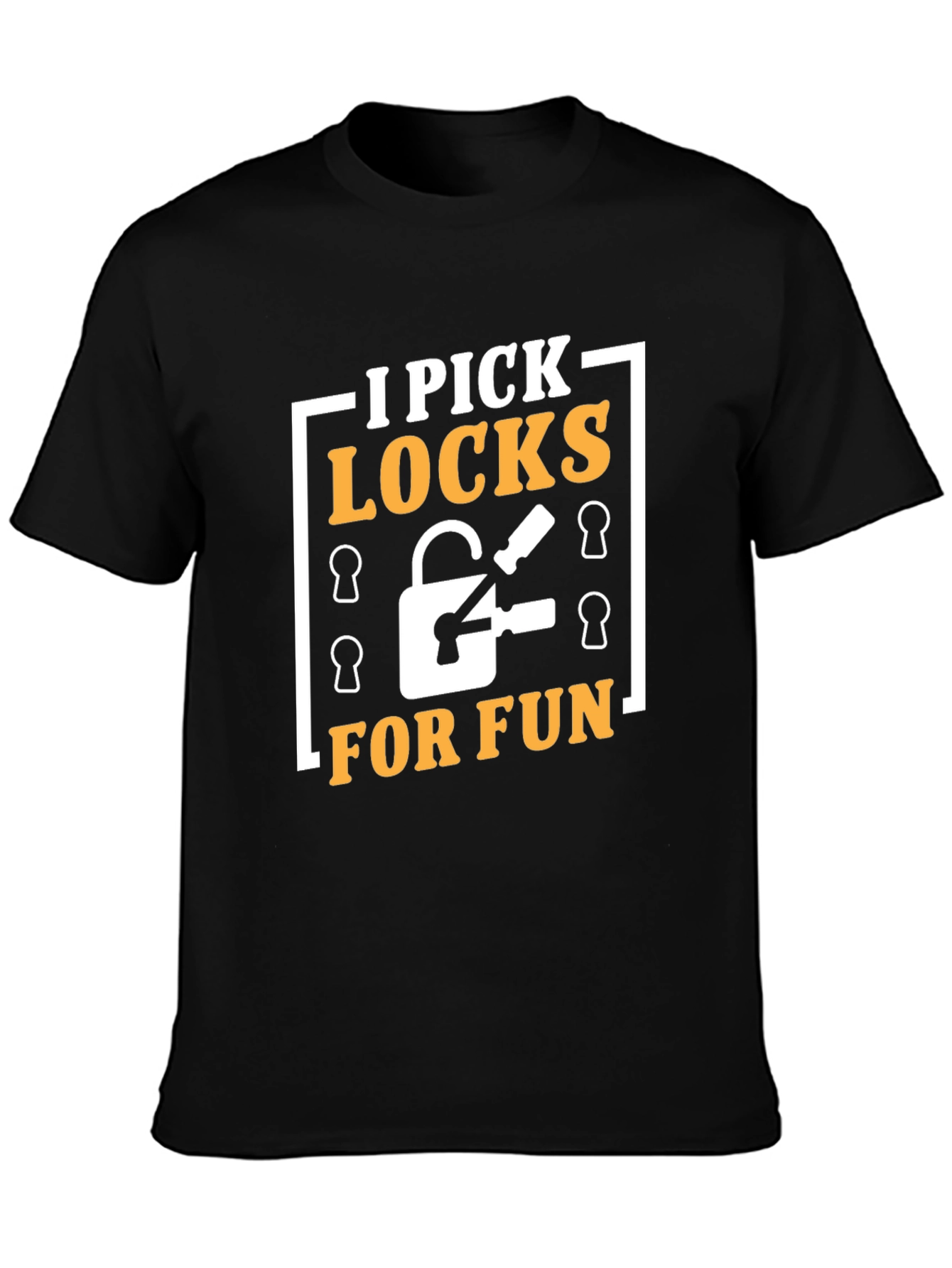 I Pick Locks For Fun Black Graphic Tee