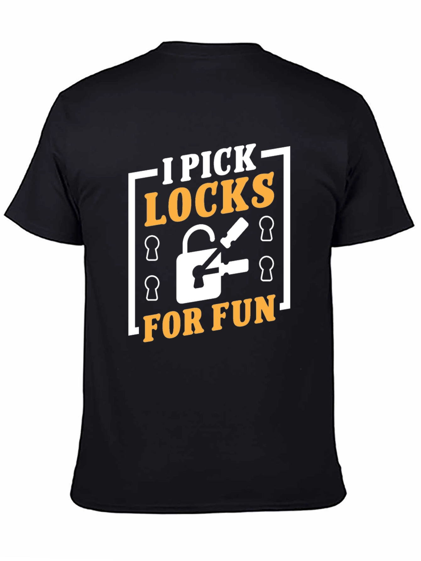 I Pick Locks For Fun Black Graphic Tee