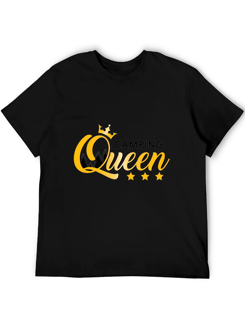 Camping Queen Graphic Tee - Black