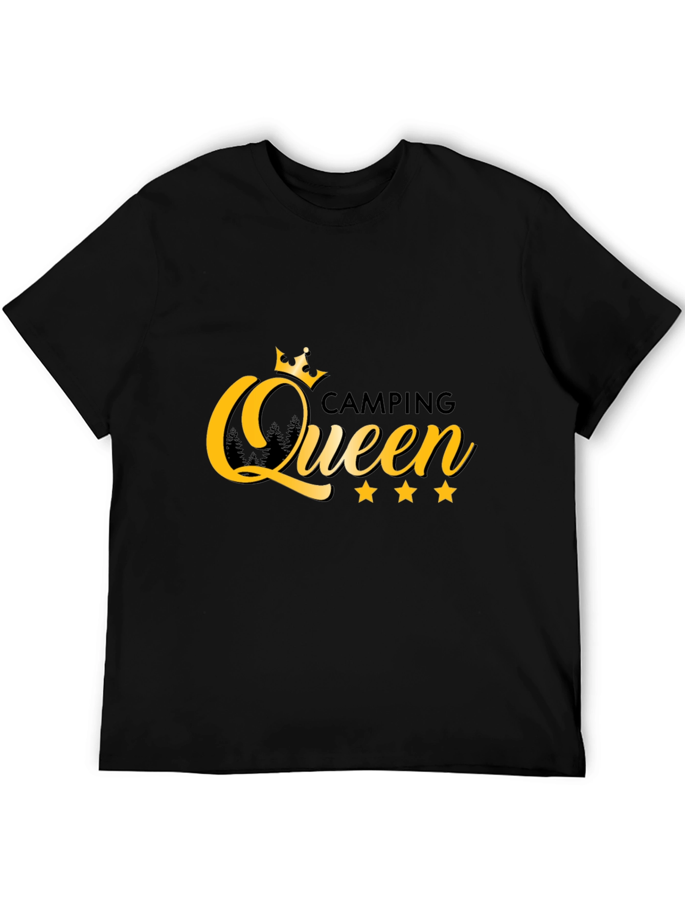 Camping Queen Graphic Tee - Black