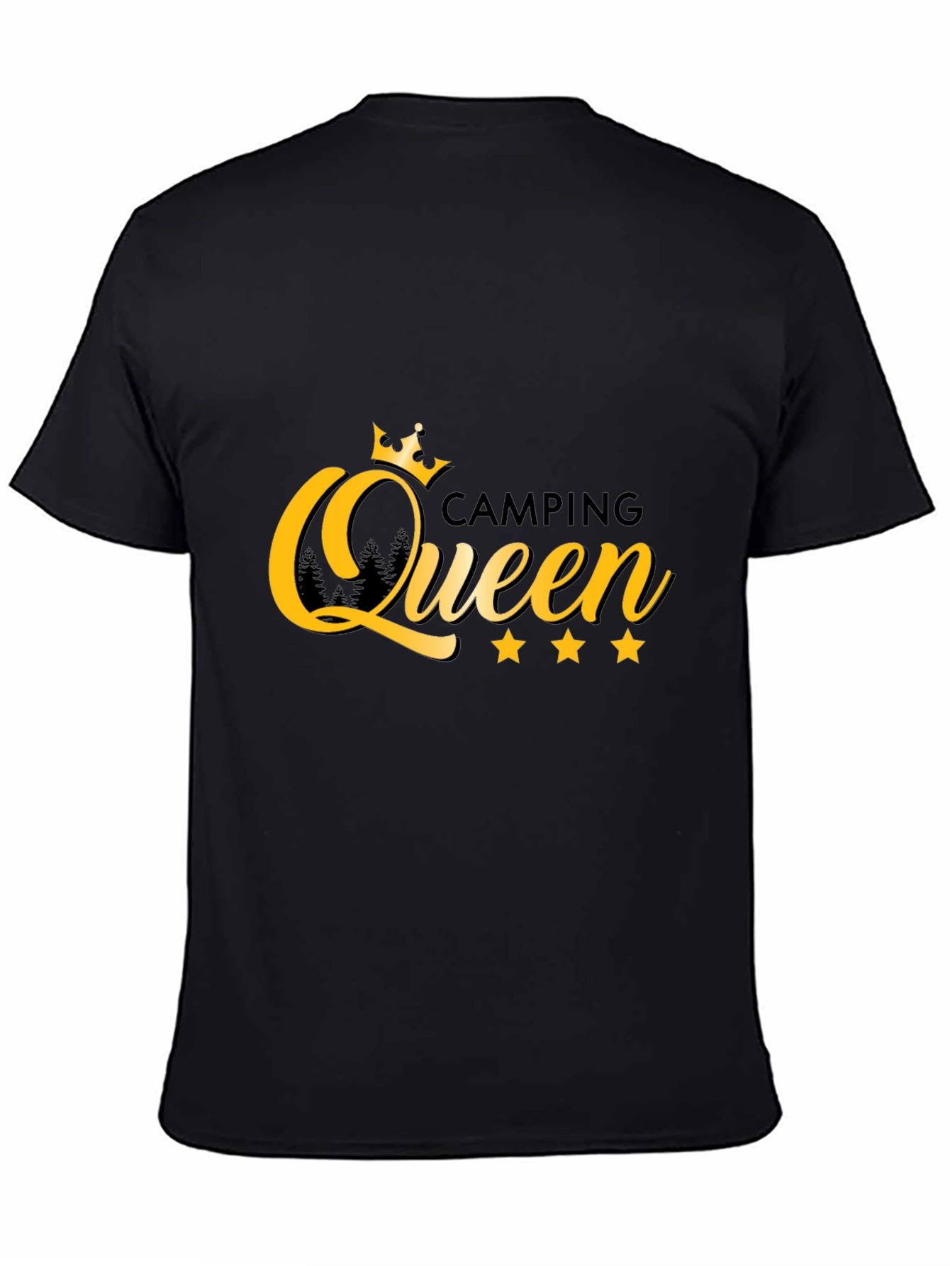 Camping Queen Graphic Tee - Black