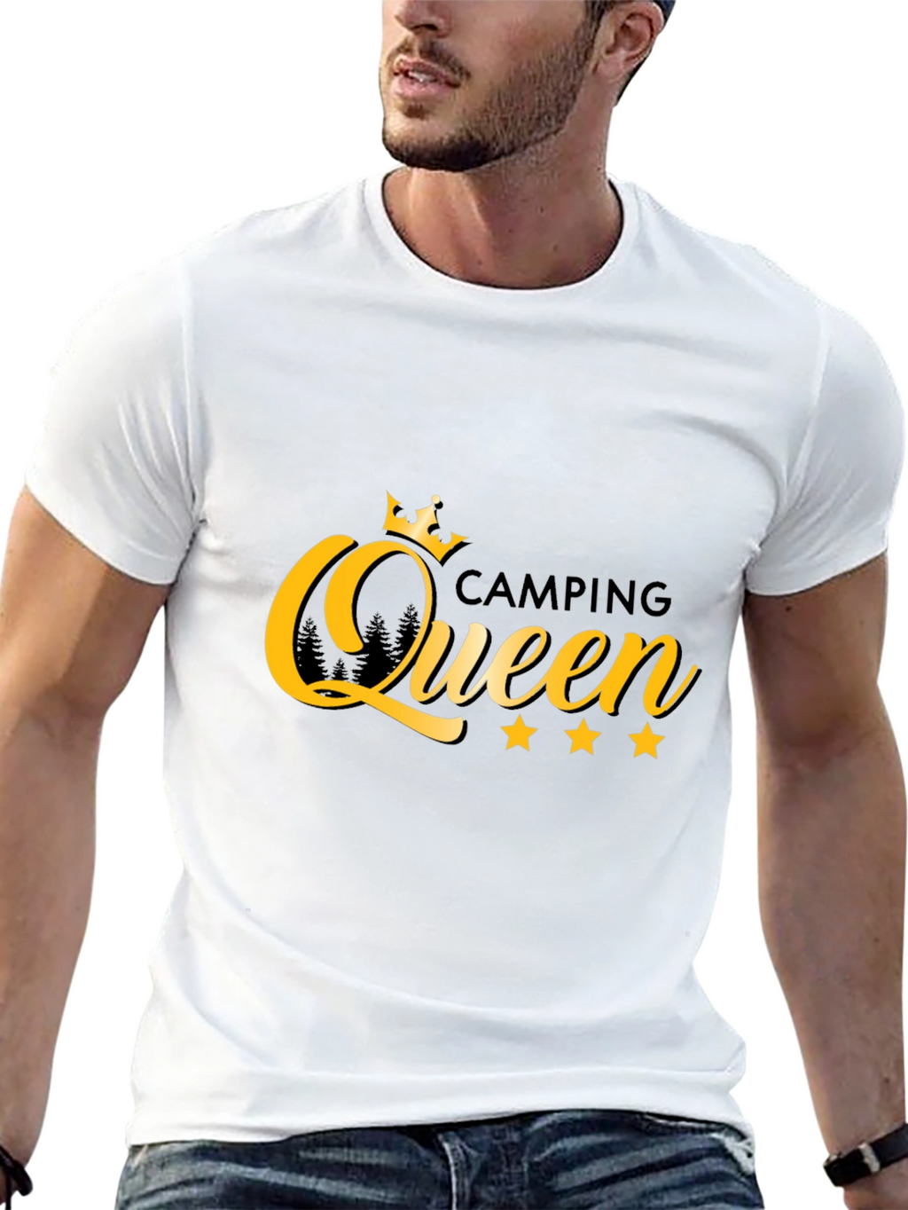 Camping Queen Graphic Tee - Black