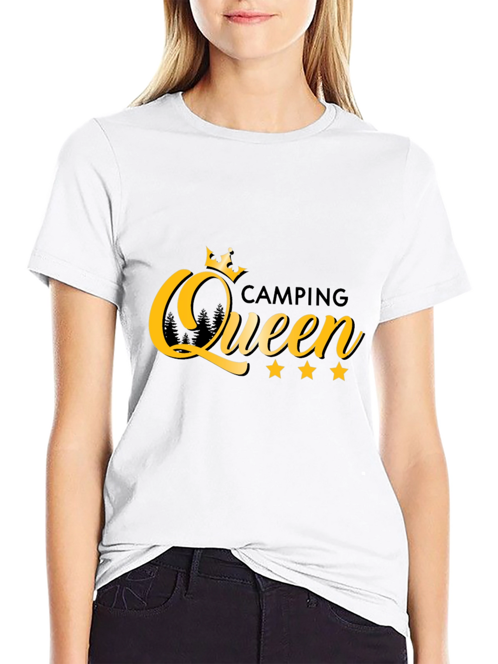 Camping Queen Graphic Tee - Black