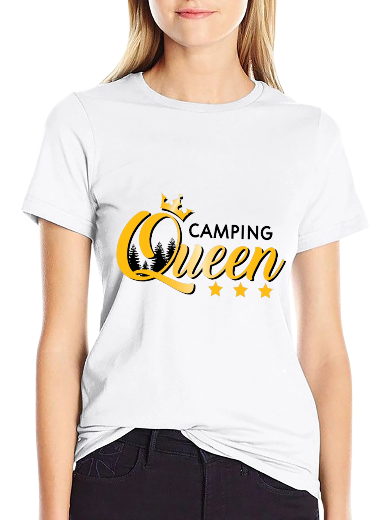 Camping Queen Graphic Tee - Black
